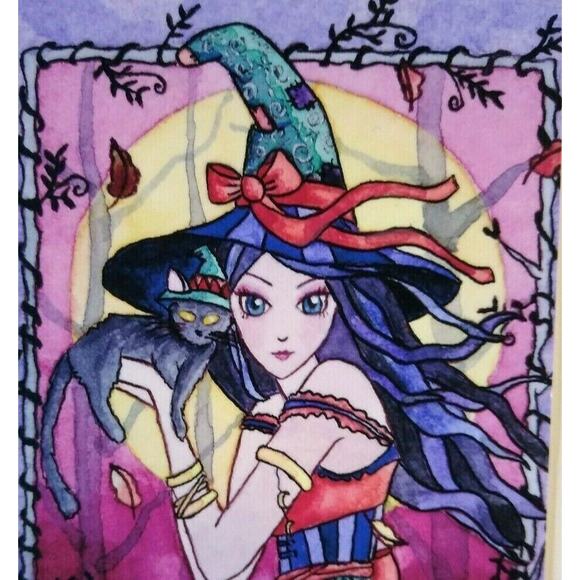 Halloween Postcard Other - Halloween Postcard Nikki Burnette Gothic Witch Fantasy Alessa 2012 Limited To 35